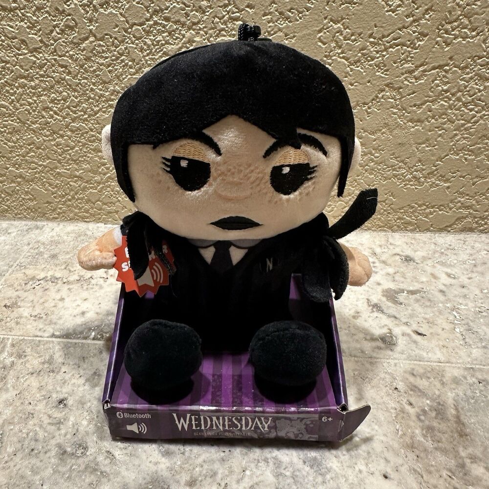 Bitty Boomers Wednesday The Addams Family Plush Bluetooth Speaker New Netflix